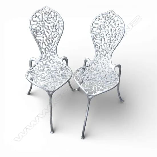 PR Stephane Rondel Unpolished Aluminium 'Peanut' Chairs
