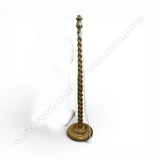 OAK BARLEY TWIST FLOOR LAMP H.1480mm NO SHADE