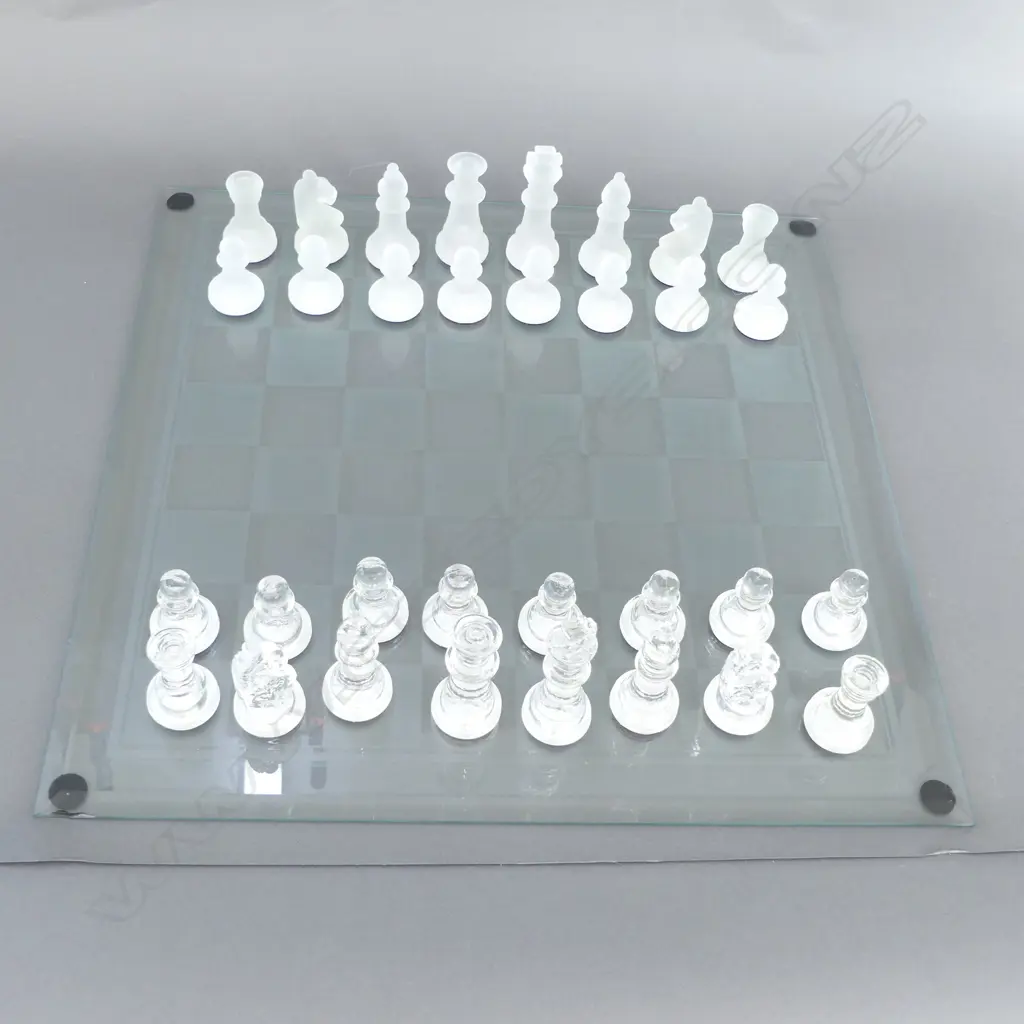 GLASS CHESS SET, 380 X 370MM Image 1++