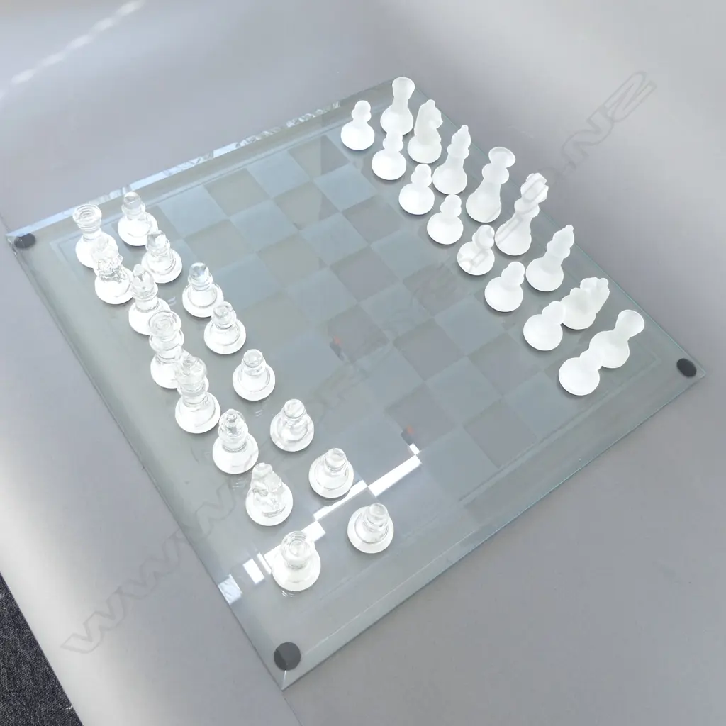 GLASS CHESS SET, 380 X 370MM Image 1++