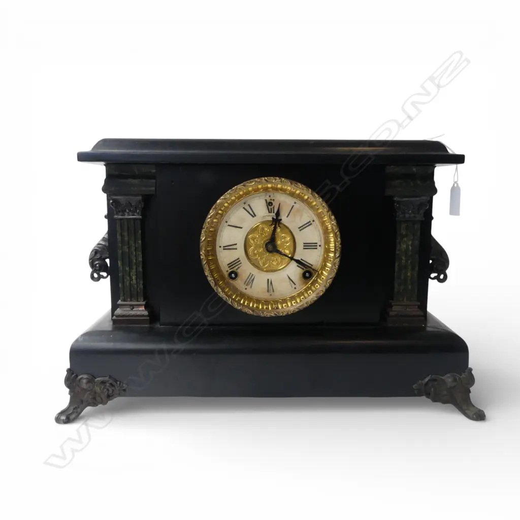 WOOD MANTEL CLOCK W.450mm Image 1++