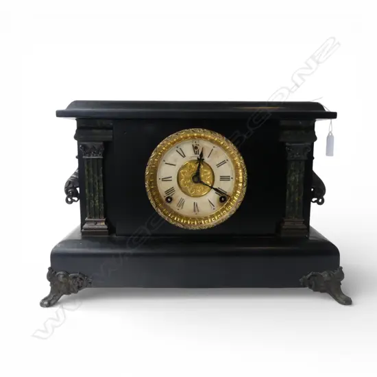 WOOD MANTEL CLOCK W.450mm