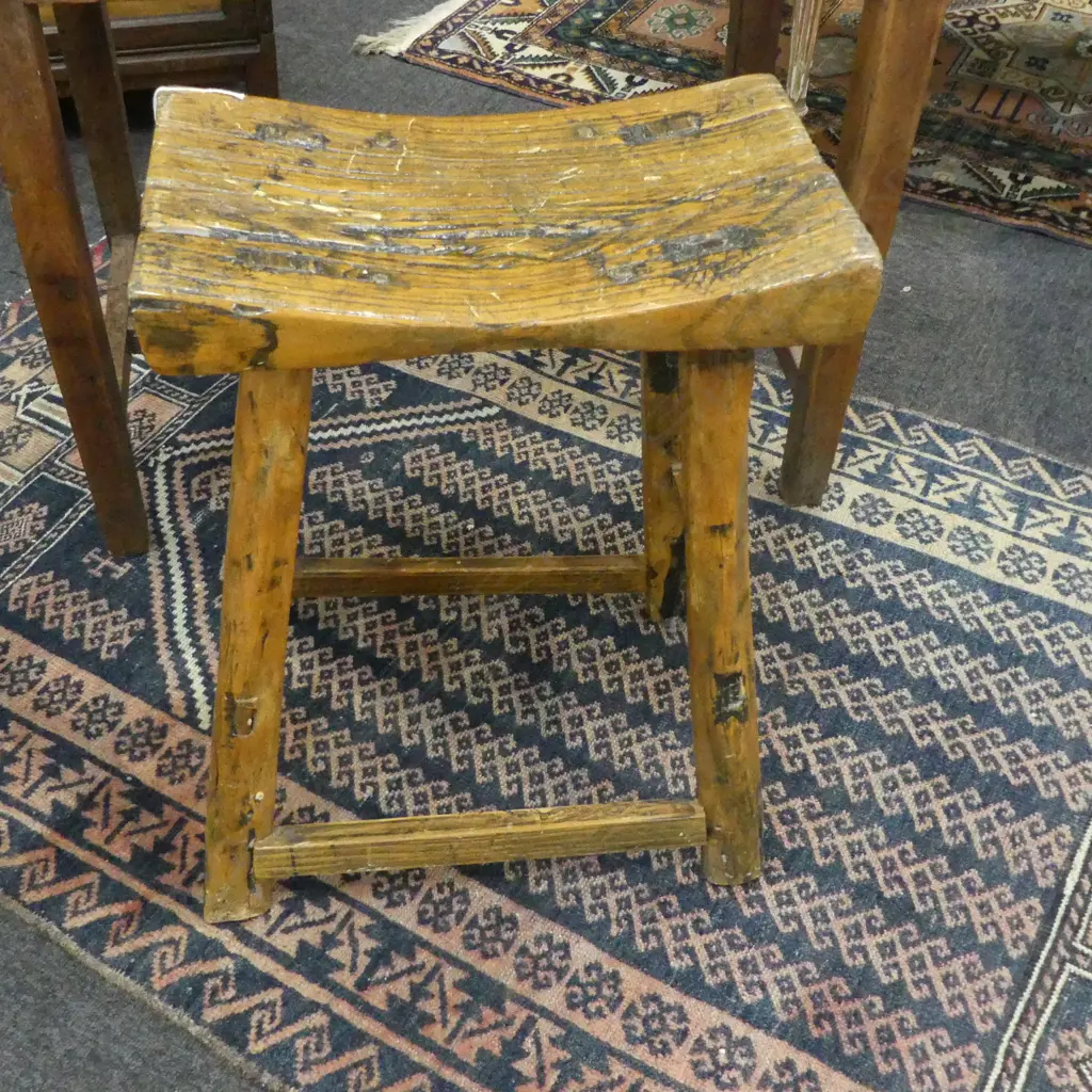 RUSTIC WOODEN STOOL H.535mm Image 1++