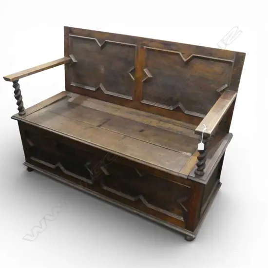 OAK MONKS BENCH - SPLIT IN SEAT