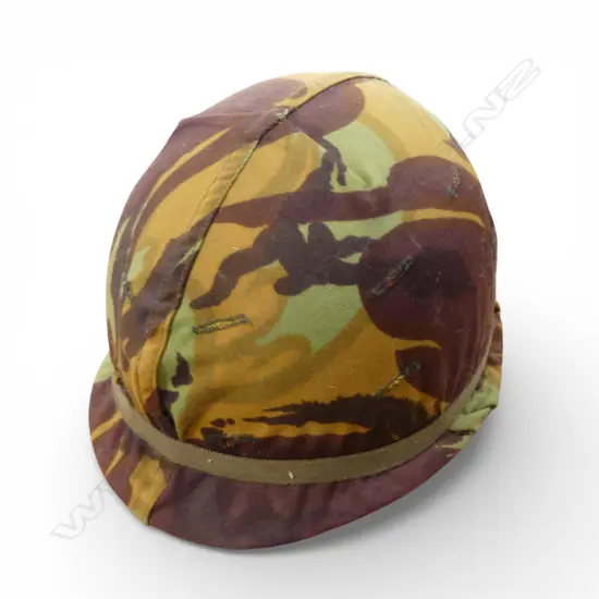 MILITARY HELMET w. CAMO FABRIC COVER