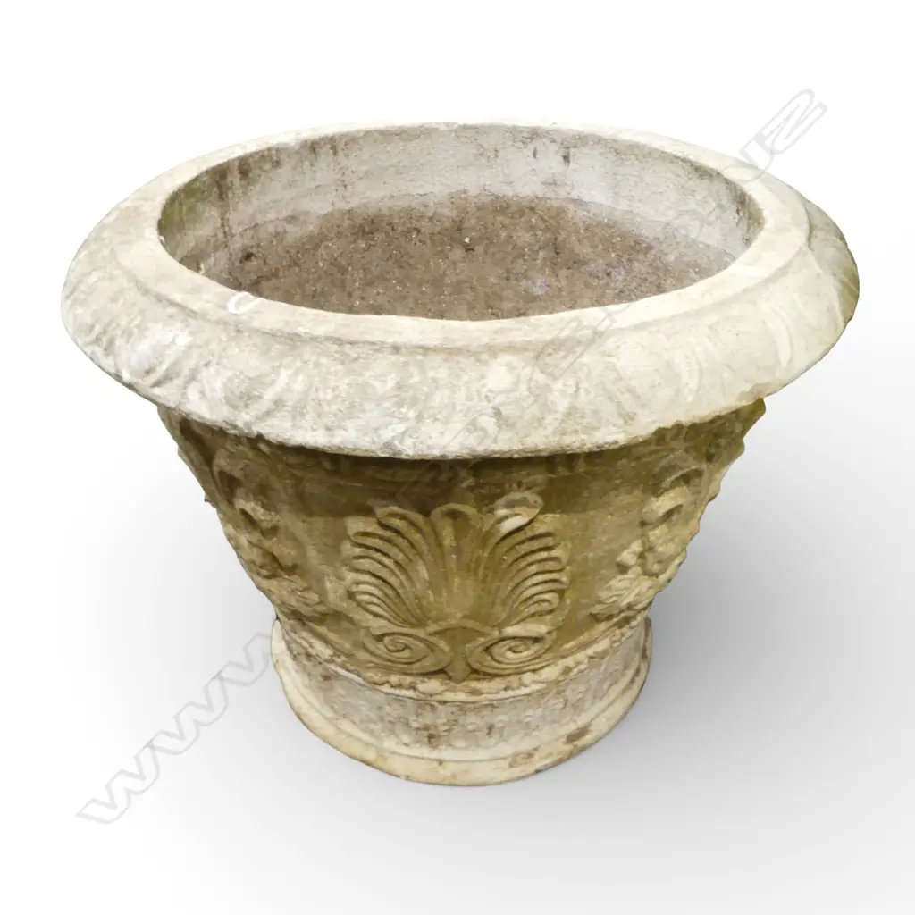 LG CONCRETE GARDEN POT w. GREEK DECORATION H.390mm, 500mm dia Image 1++