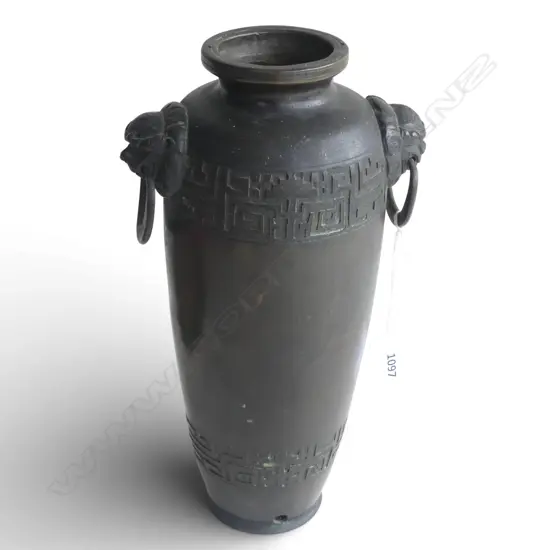 CHINESE BRONZE VASE part converted to table lamp H.300mm