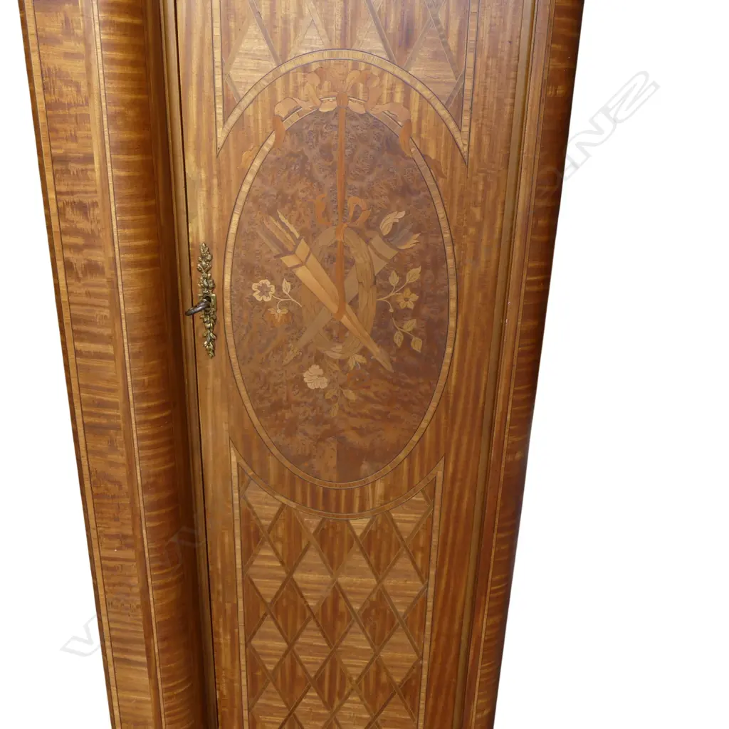 Modern Antique French style quality large inlaid walnut wardrobe with central mirror and inlay. 1840 x 560 x 2180mm Image 1++