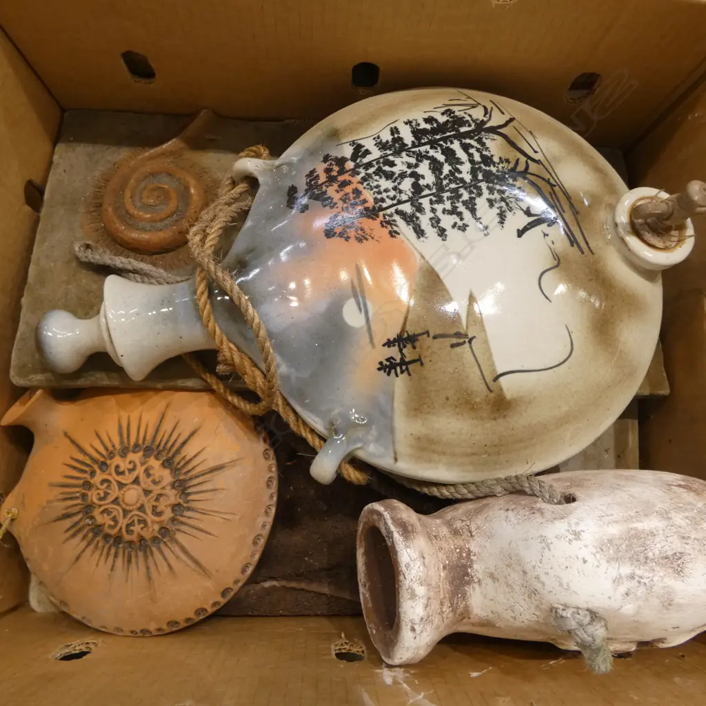 ASST. STUDIO POTTERY; WALL HANGING POTS ETC Image 1++