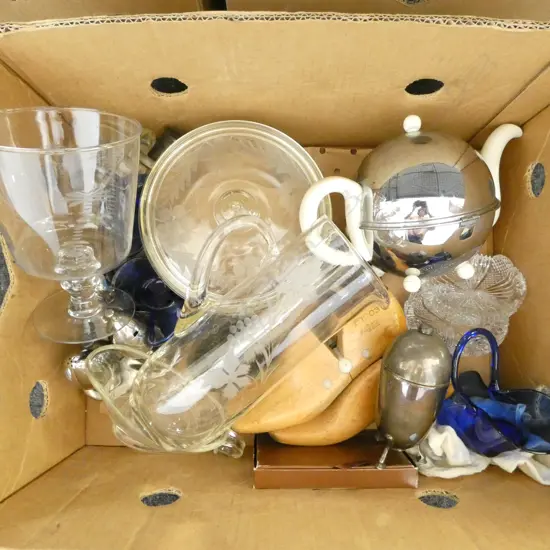 PR SHOE LASTS, GLASSWARE, FLOWER FROGS ETC