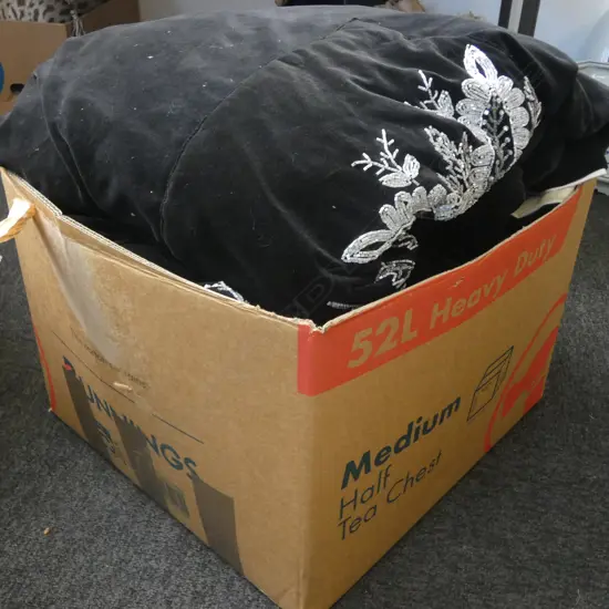 BOX OF BLACK VELVET CURTAINS