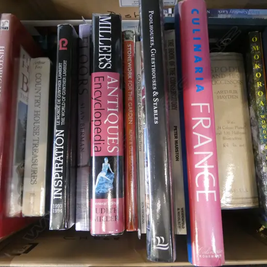 ASST. BOOKS; INTERIOR DESIGN, ANTIQUES, NZ ETC