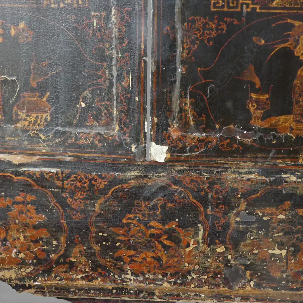 ANTIQUE CHINESE CABINET losses to lacquer 1210x565x1870mm Image 1++