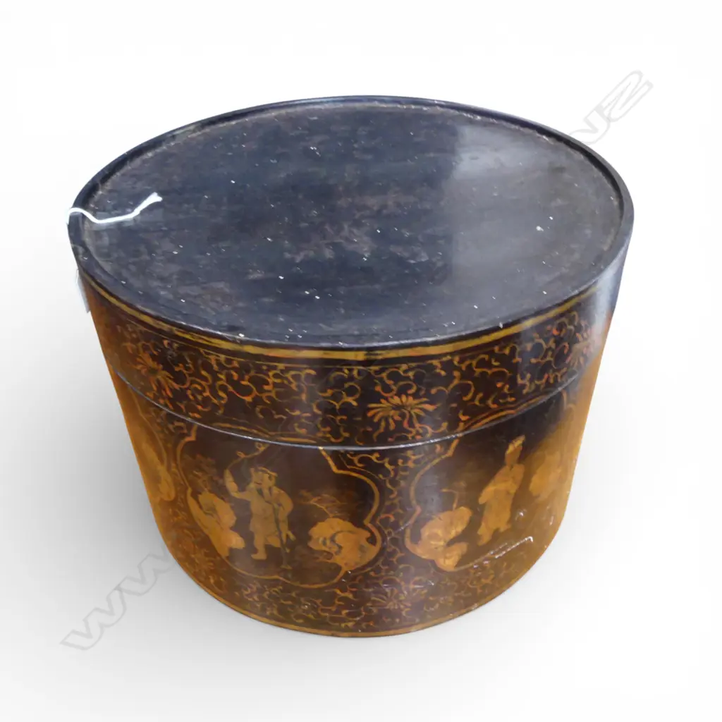 ORIENTAL LACQUER LIDDED CONTAINER H.270mm, 395mm dia Image 1++