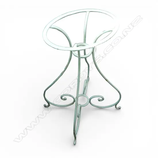 GREEN PAINTED WROUGHT IRON TABLE BASE H.740mm