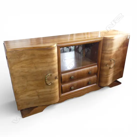 Large art deco walnut sideboard. 2000 x 510 x 1010mm