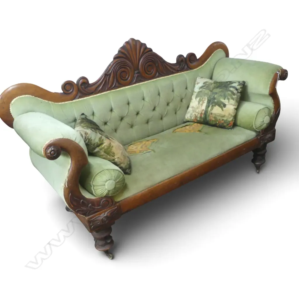 ANTIQUE DOUBLE END SOFA needs reupholstery W.1900mm approx. Image 1++