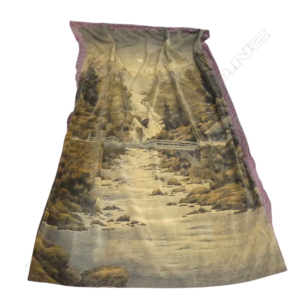 LRG OLD FABRIC DEPICTING LANDSCAPE 1520mm x 2190mm Image 1++