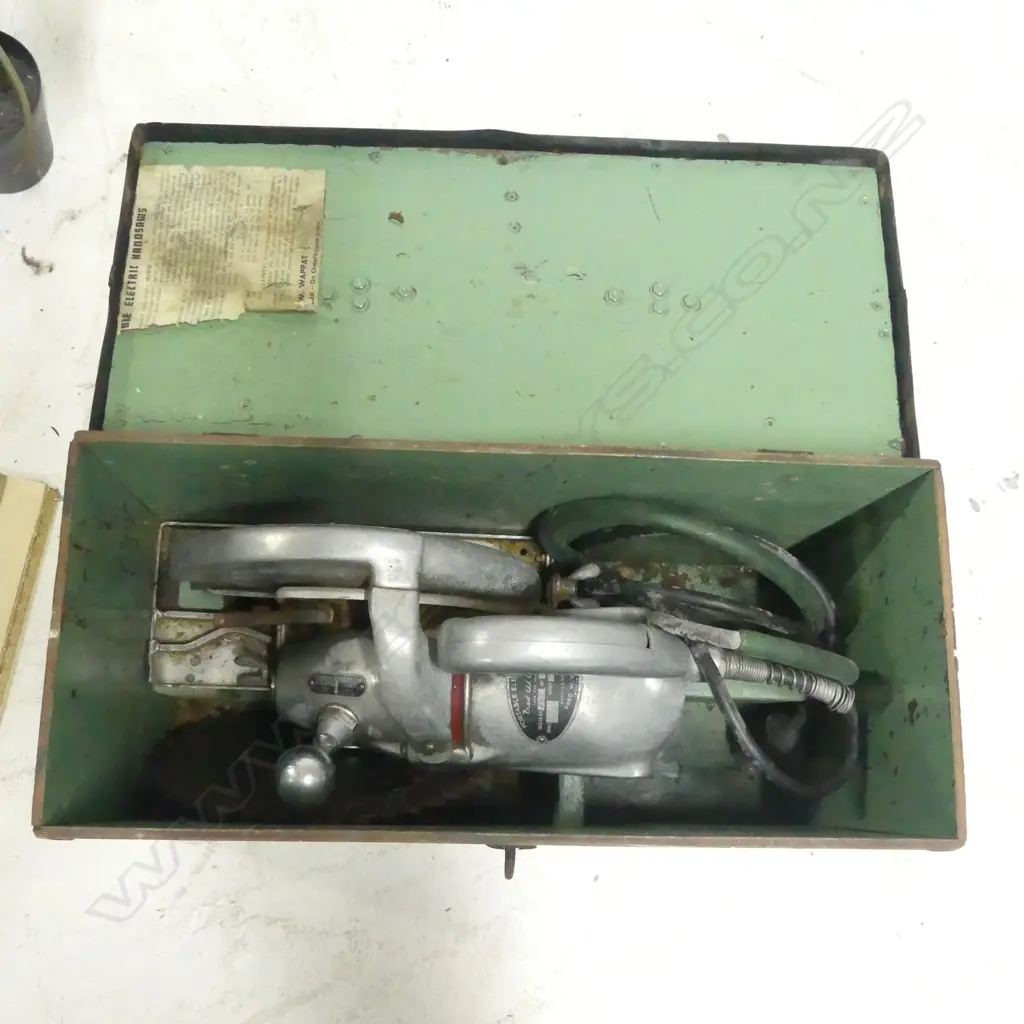 FRED W. WAPPAT ELECTRIC HANDSAW, BOXED W.535mm Image 1++