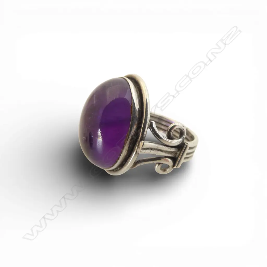 THREE ORIGINAL SIMON MISDALE STERLING SILVER RINGS (black pearl/amethyst/onyx) From Simon's estate Image 1++