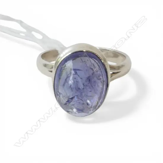 SILVER TANZANITE RING SIZE P1/2