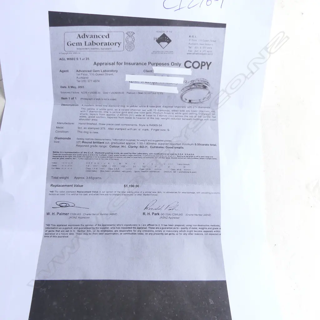 MODERN 9ct 3 TONE GOLD RING w. 27 ROUND BRILLIANT CUT DIAMONDS 0.50pt total weight, H-I COLOUR,  SI2-I1, 3.65gms SIZE S Image 1++