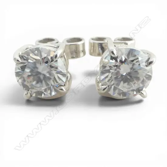 SILVER MOISSANITE (2ct ea) EARRINGS