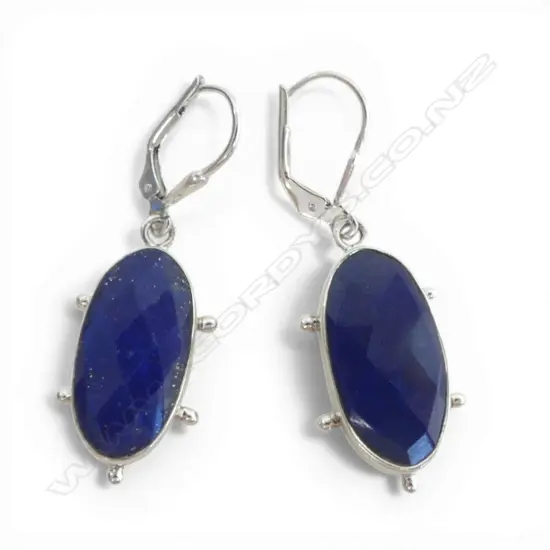 PR SILVER & LAPIS LAZULI EARRINGS 