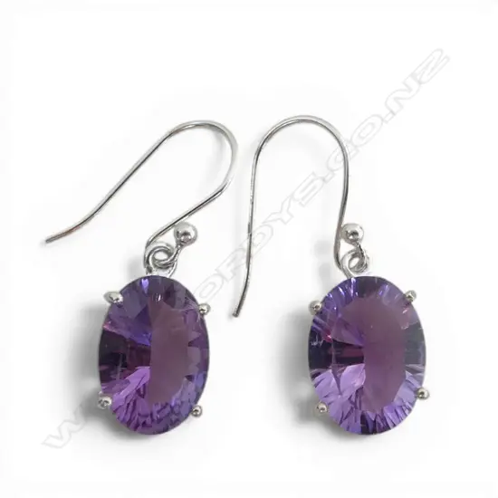 PR SILVER & AMETHYST EARRINGS 