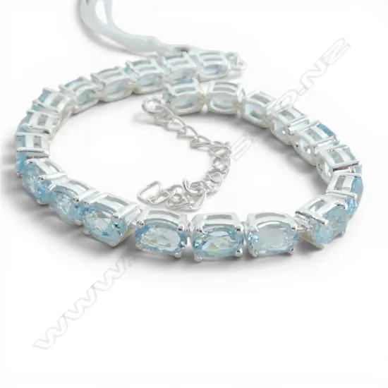 SILVER & SKY BLUE TOPAZ TENNIS BRACELET