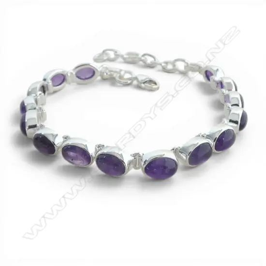 SILVER & AMETHYST TENNIS BRACELET