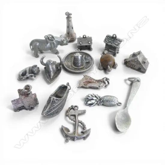 15 asst SILVER CHARMS some opening