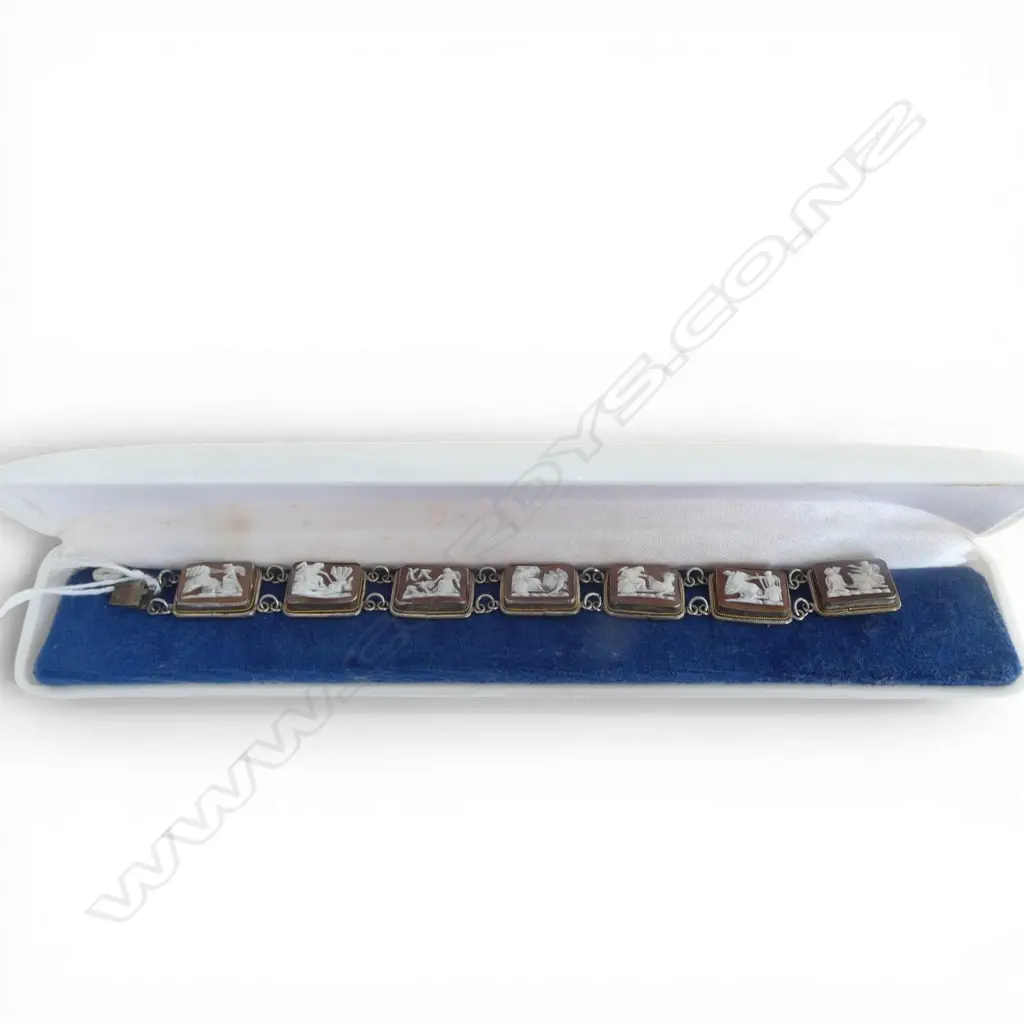 800 SILVER CAMEO BRACELET L.180mm, BOXED Image 1++