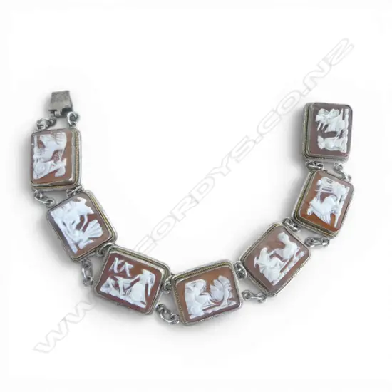 800 SILVER CAMEO BRACELET L.180mm, BOXED