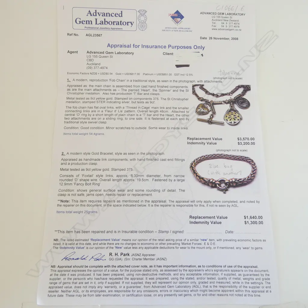 9CT YG FOX TAIL BRACELET L.195mm 25gms Bolt ring & end fittings showing wear Image 1++