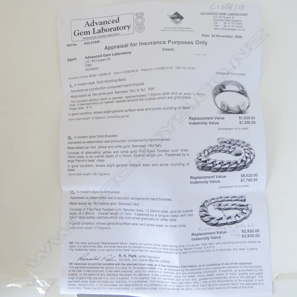 14CT YG GENTS FLAT CURB LINK BRACELET L.215mm 37.6gms Image 1++