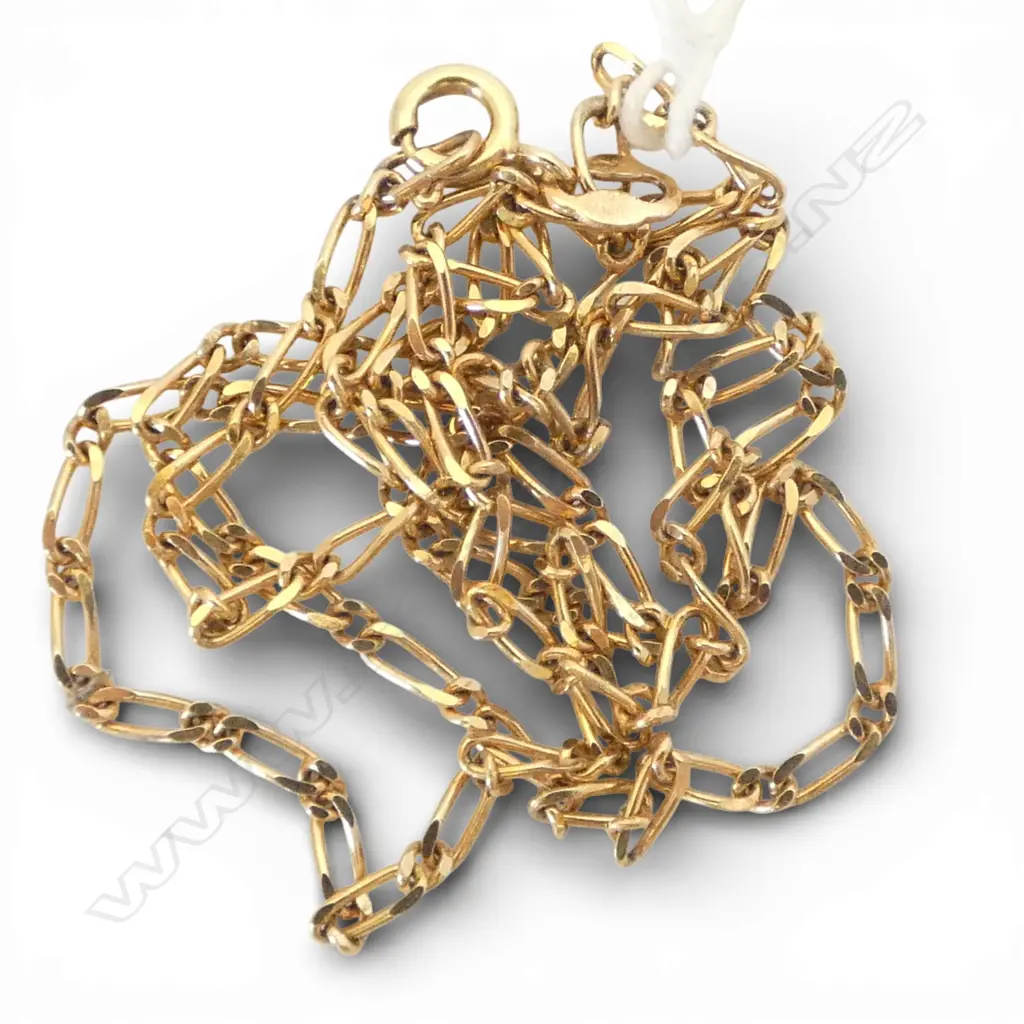 9ct YELLOW GOLD NECK CHAIN L.440mm. 3.9gms Image 1++