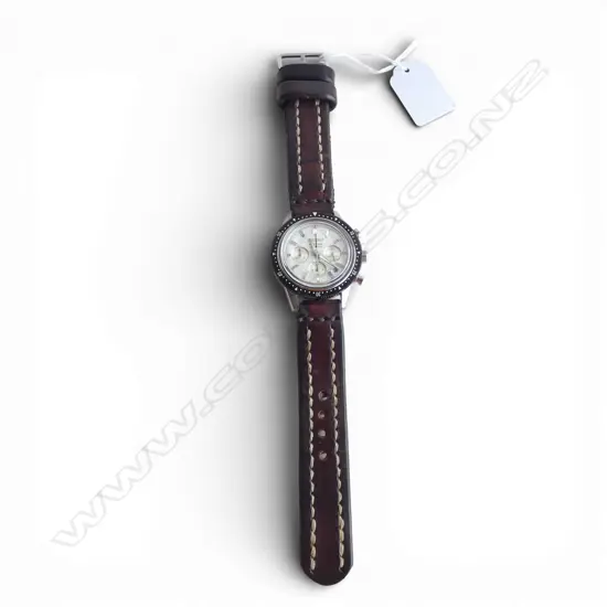 SEIKO CHRONOGRAPH 55th ANNIVERSARY 'PRESAGE' WRISTWATCH Ltd. Ed. 96/1000 w. custom strap, booklet, card & shop display