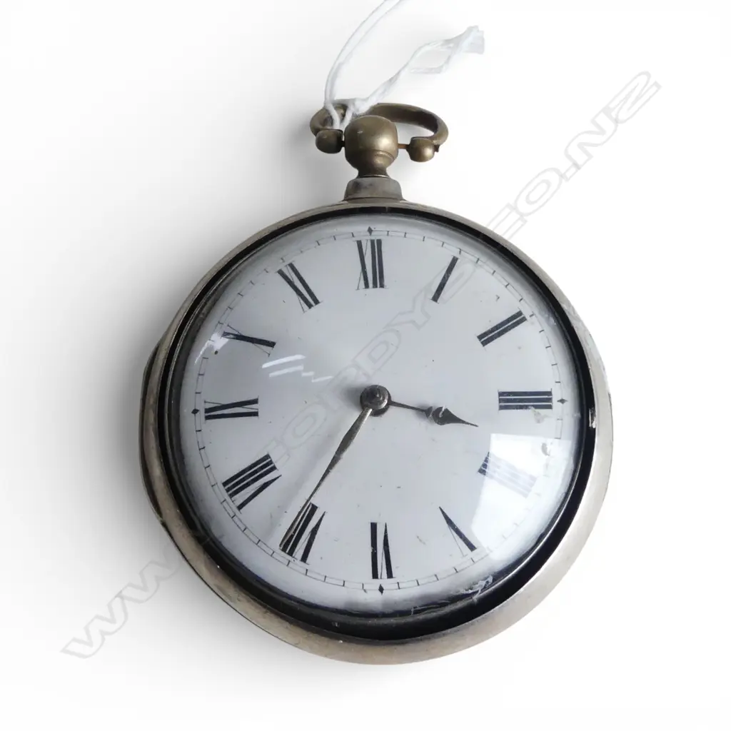 London 1809 William Linsley SILVER PAIR CASED POCKET WATCH VERGE by Edward Jeffreys of Chatham #499 case hinges faulty  Image 1++