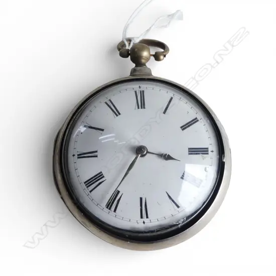 London 1809 William Linsley SILVER PAIR CASED POCKET WATCH VERGE by Edward Jeffreys of Chatham #499 case hinges faulty 