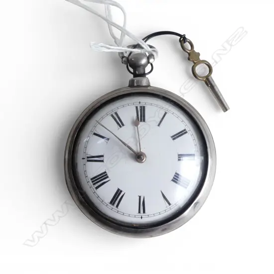 19thC SILVER POCKET WATCH VERGE ESCAPEMENT by MANN NORWICH with KEY