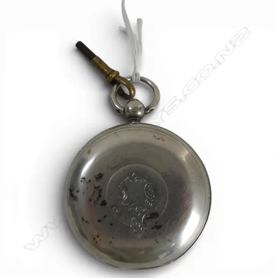 ROTHERHAMS SILVER HUNTER POCKET WATCH key wind apparently not working