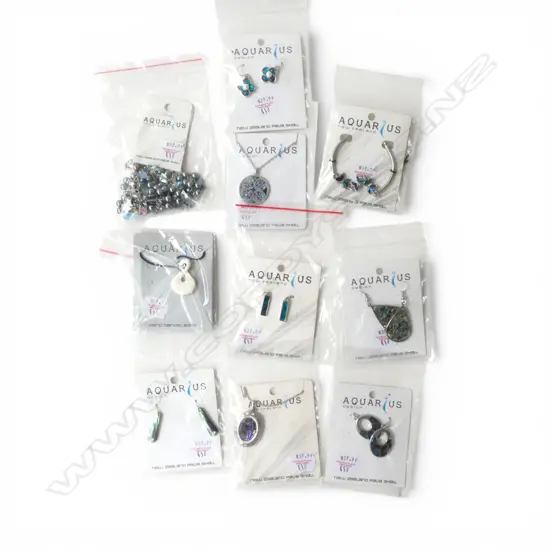 10 PCS CARDED PAUA SHELL JEWELLERY, new old stock