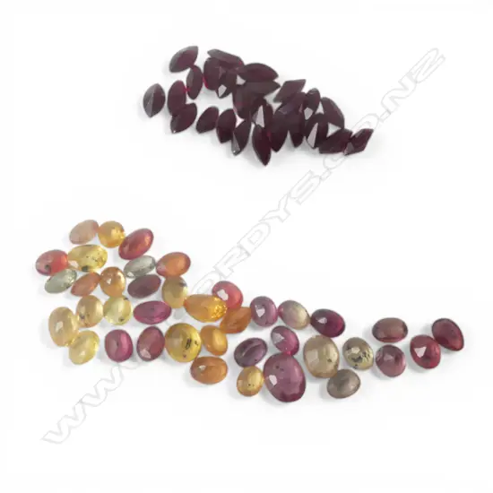 10.ct SML TANZANIAN SAPPHIRES & 5.ct DEEP RED GARNETS, NAVETTE SHAPE