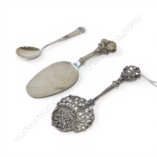 2 PCES DANISH SILVER CUTLERY + 830 SILVER SPOON 90gms 
