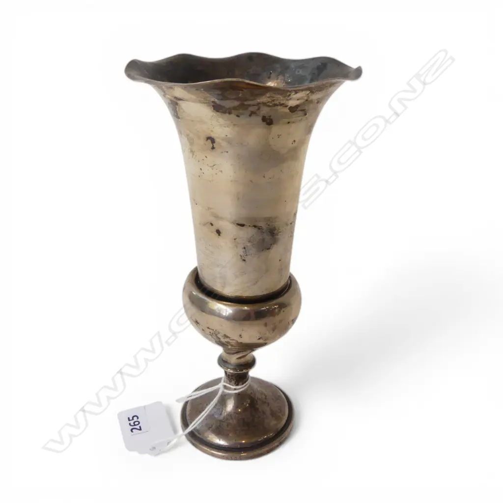 STG VASE, LONDON 1908, LEAD WEIGHTED BASE, 175mm SLIGHT FAULTS Image 1++