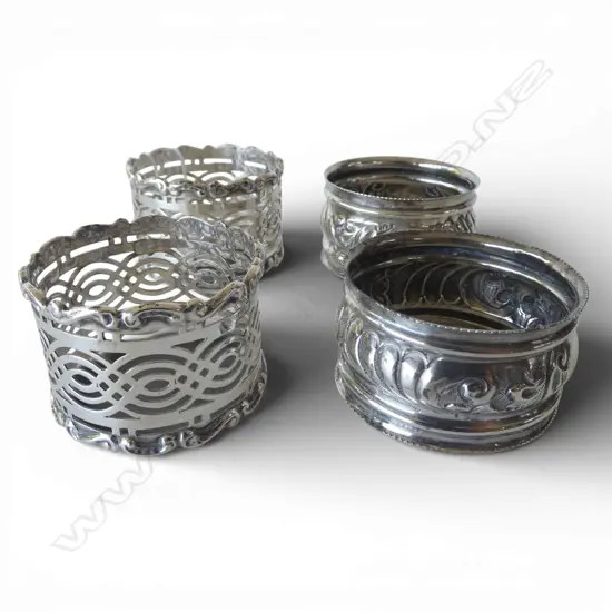2 PRS STG SILVER NAPKIN RINGS 63gms
