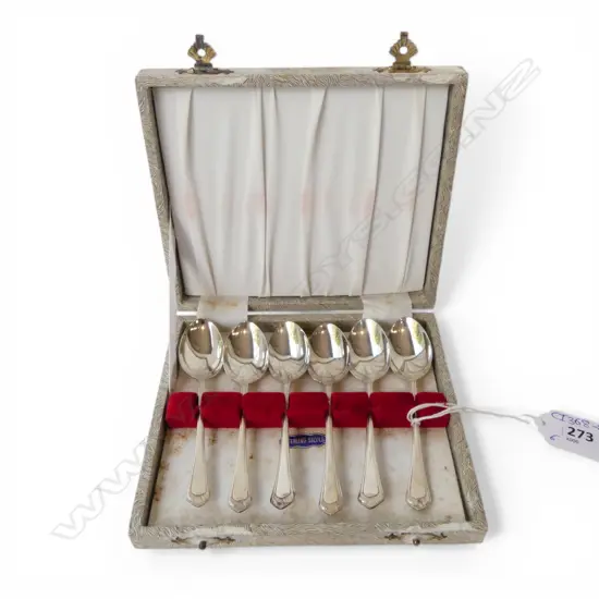 6 CASED STG SILVER TEASPOONS, BIRMINGHAM 1933, 64gms