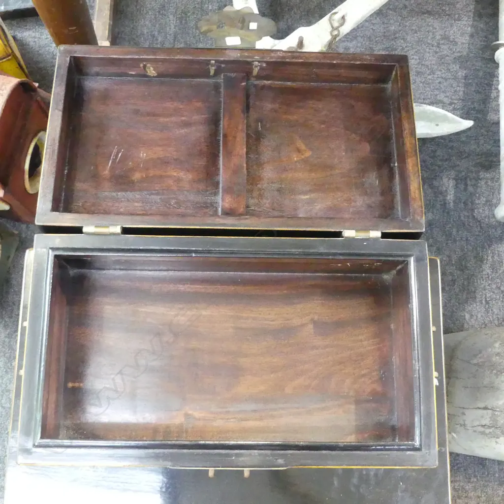 2 ORIENTAL EBONISED BOXES W.515, 405mm Image 1++