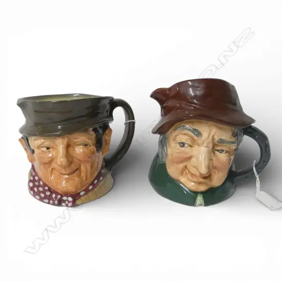 2 LARGE SIZE R/DOULTON CHARACTER JUGS SAM WELLER & UNCLE TOM COBBLEIGH H170MM